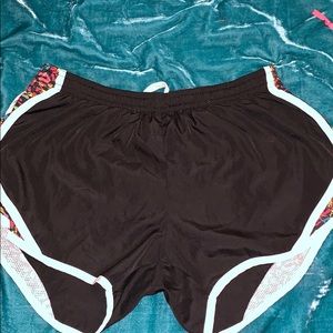 Black patterned running shorts